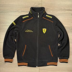 Michael Schumacher Ferrari Black & Orange Zip-Up Fleece Jacket